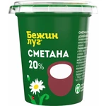Сметана Бежин Луг 20%, 300 г, пл. банка+кр. 1/6
